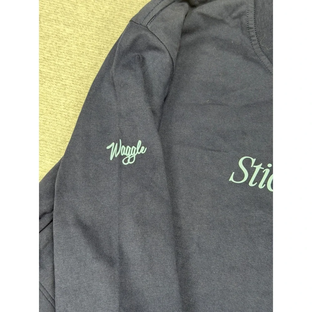 Waggle Golf Sticks In The Middle Navy Blue Long Sleeve Graphic T-Shirt Mens 3XL